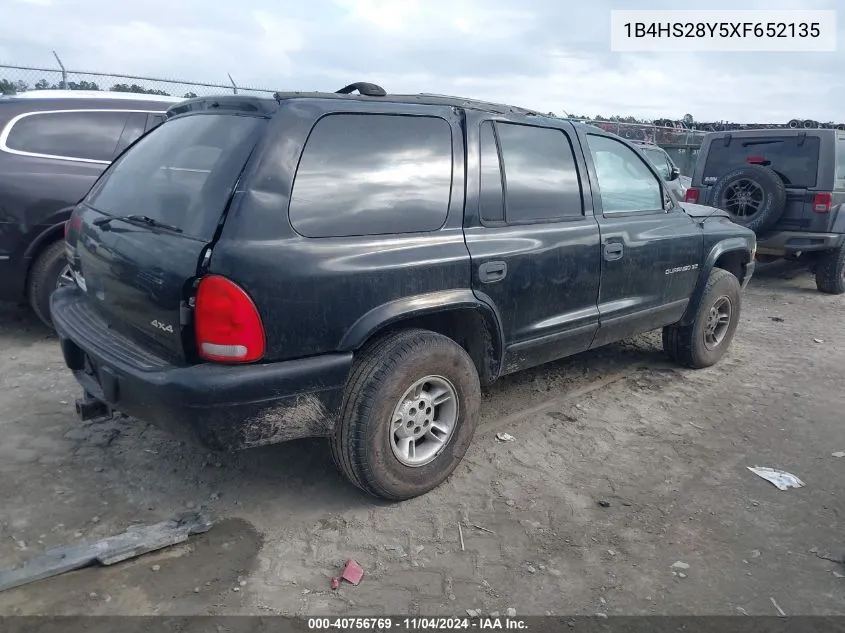 1999 Dodge Durango VIN: 1B4HS28Y5XF652135 Lot: 40756769