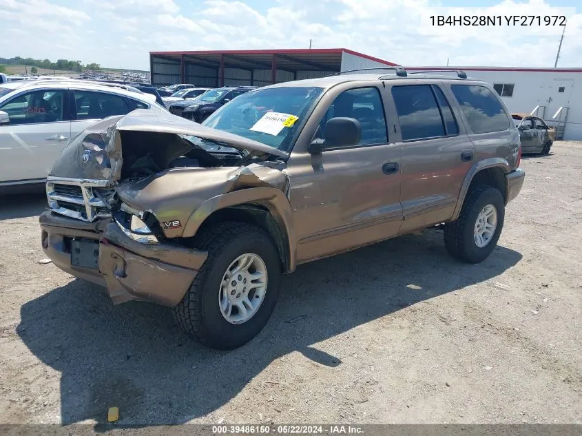 2000 Dodge Durango VIN: 1B4HS28N1YF271972 Lot: 40401835