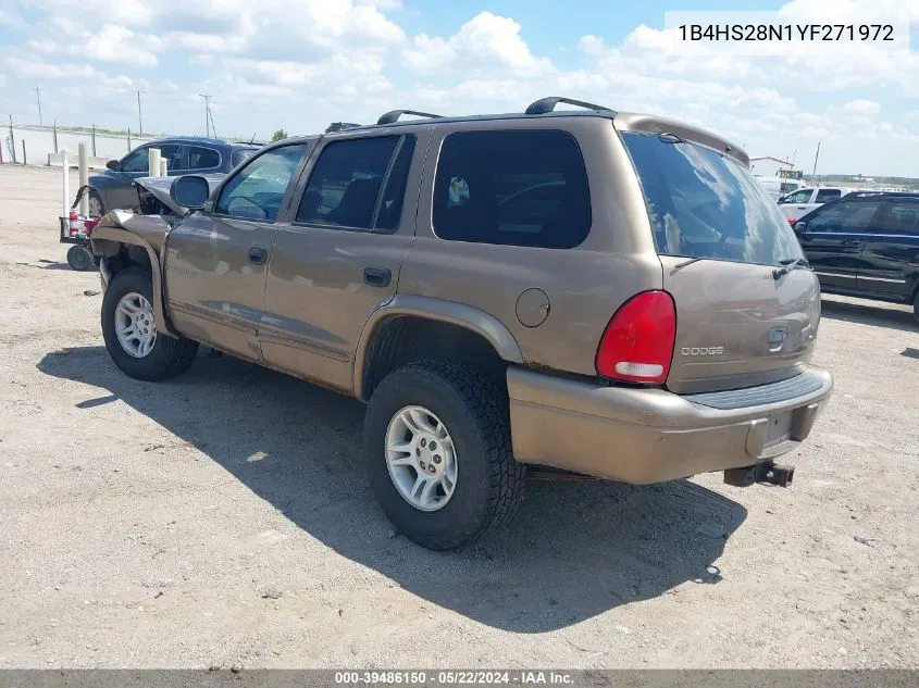 2000 Dodge Durango VIN: 1B4HS28N1YF271972 Lot: 40401835