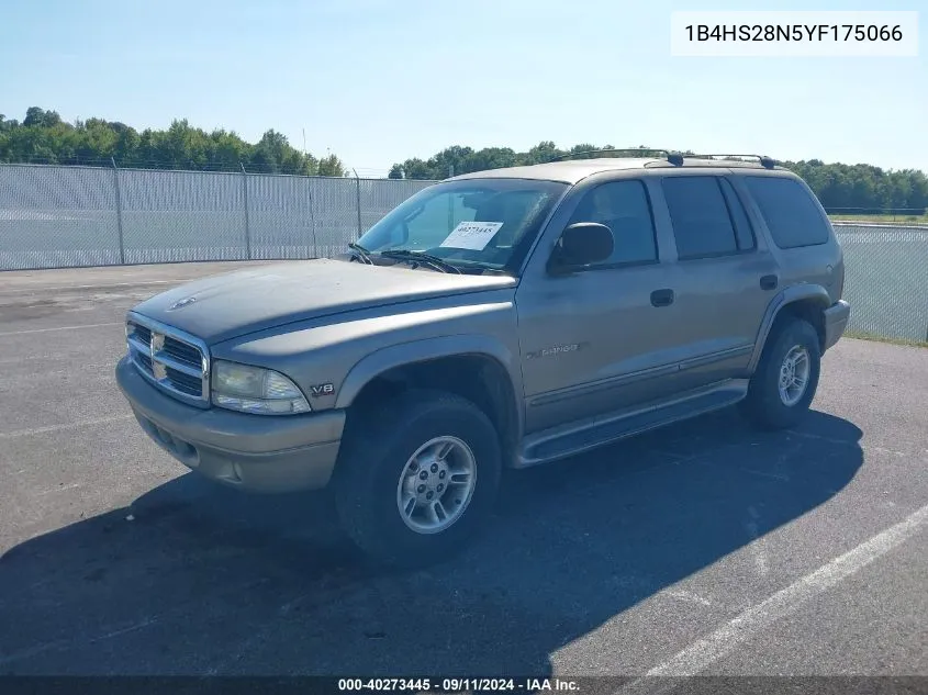 2000 Dodge Durango VIN: 1B4HS28N5YF175066 Lot: 40273445