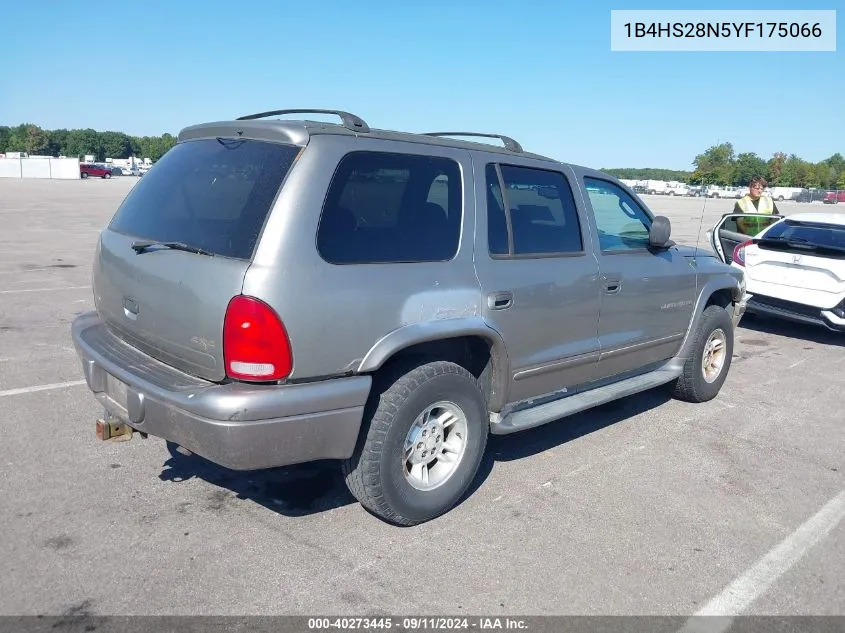 2000 Dodge Durango VIN: 1B4HS28N5YF175066 Lot: 40273445