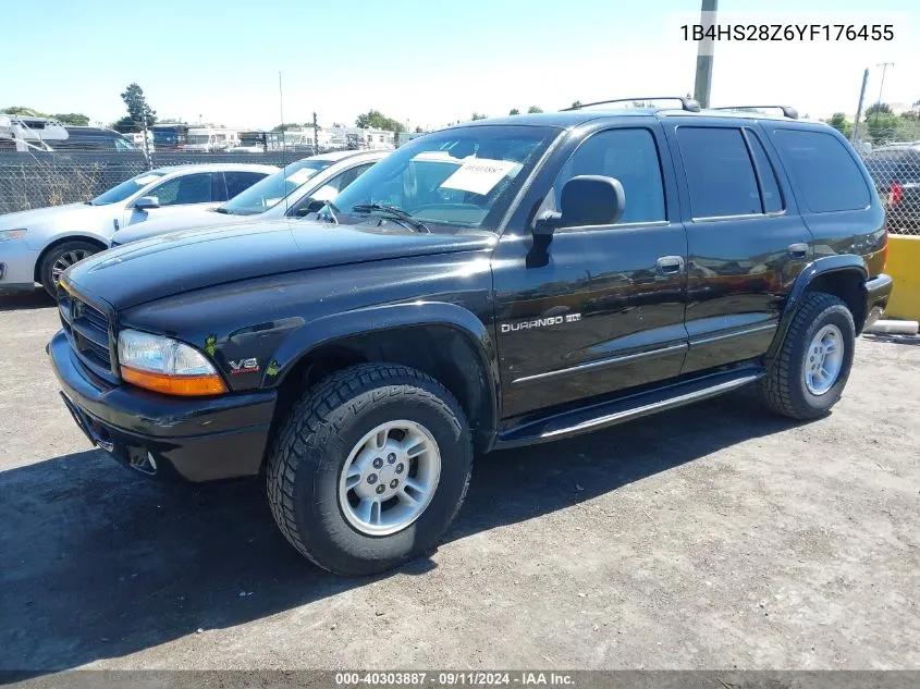 2000 Dodge Durango VIN: 1B4HS28Z6YF176455 Lot: 40303887