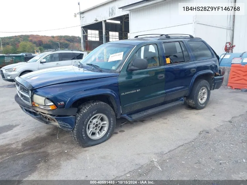 2000 Dodge Durango VIN: 1B4HS28Z9YF146768 Lot: 40591483