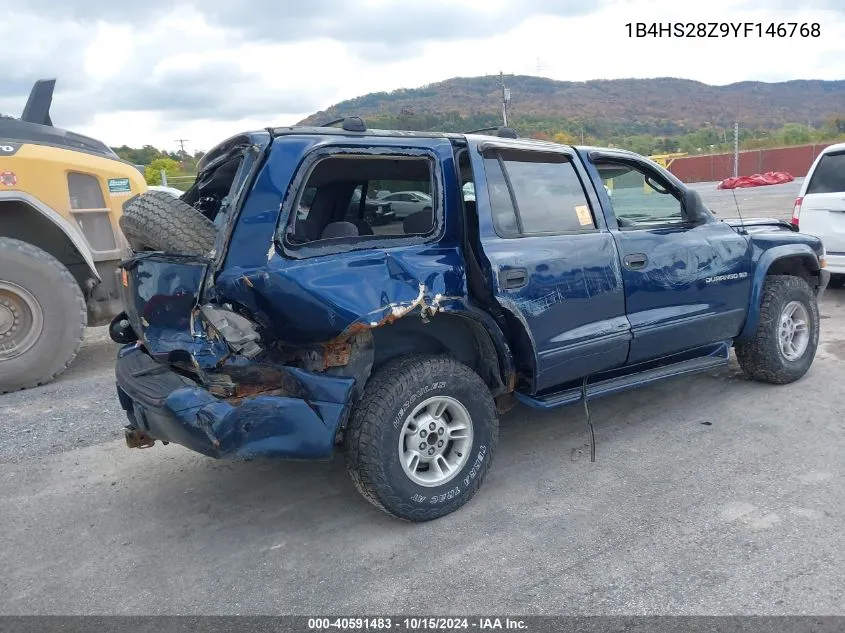 2000 Dodge Durango VIN: 1B4HS28Z9YF146768 Lot: 40591483