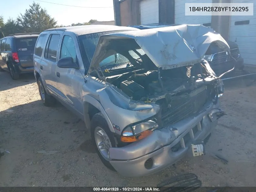 2000 Dodge Durango VIN: 1B4HR28Z8YF126295 Lot: 40641928