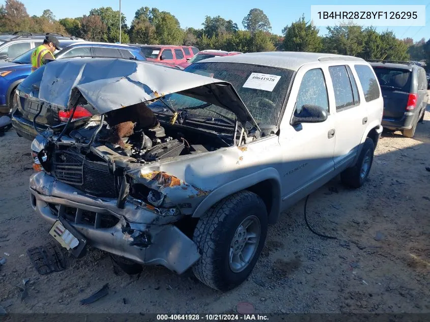 2000 Dodge Durango VIN: 1B4HR28Z8YF126295 Lot: 40641928