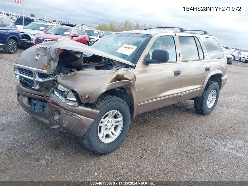 2000 Dodge Durango VIN: 1B4HS28N1YF271972 Lot: 40795079