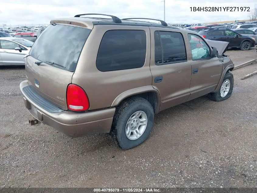 2000 Dodge Durango VIN: 1B4HS28N1YF271972 Lot: 40795079