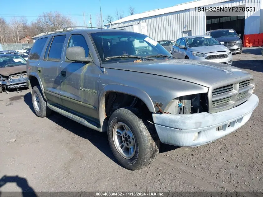 1B4HS28N5YF270551 2000 Dodge Durango