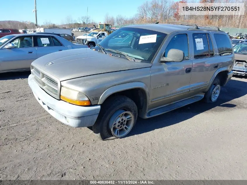 1B4HS28N5YF270551 2000 Dodge Durango