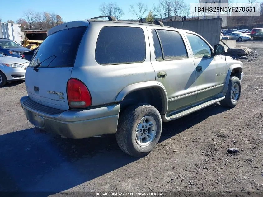 1B4HS28N5YF270551 2000 Dodge Durango