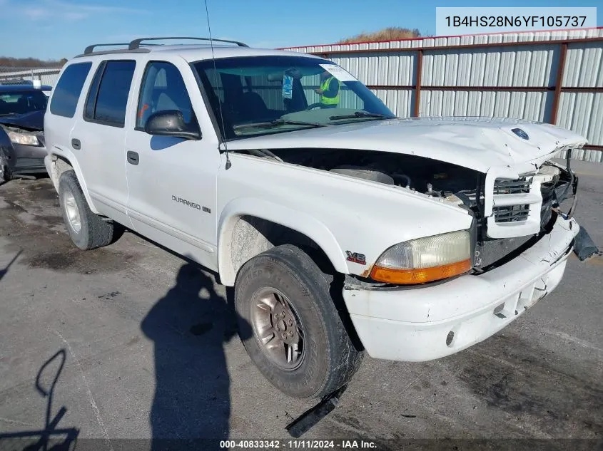 2000 Dodge Durango VIN: 1B4HS28N6YF105737 Lot: 40833342