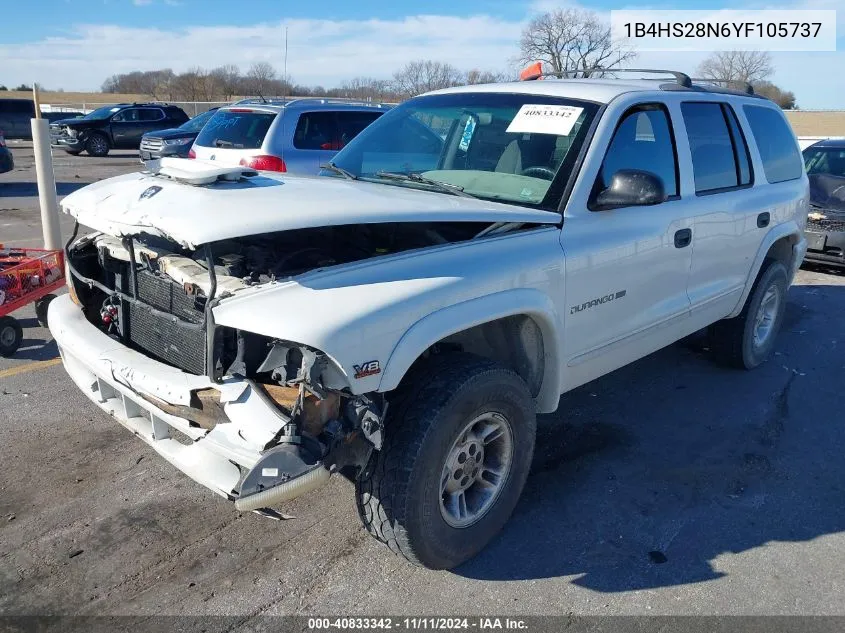 2000 Dodge Durango VIN: 1B4HS28N6YF105737 Lot: 40833342