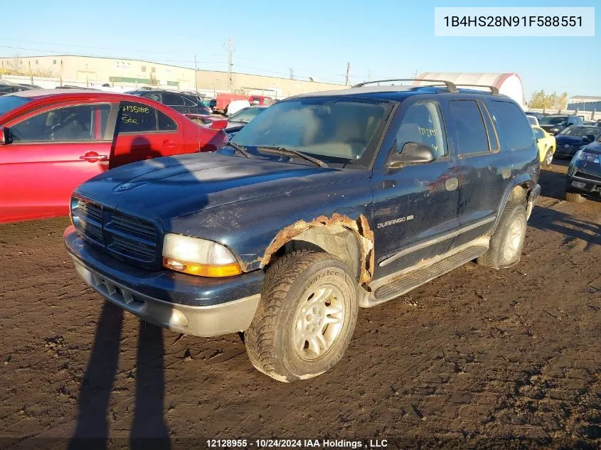 2001 Dodge Durango VIN: 1B4HS28N91F588551 Lot: 12128955