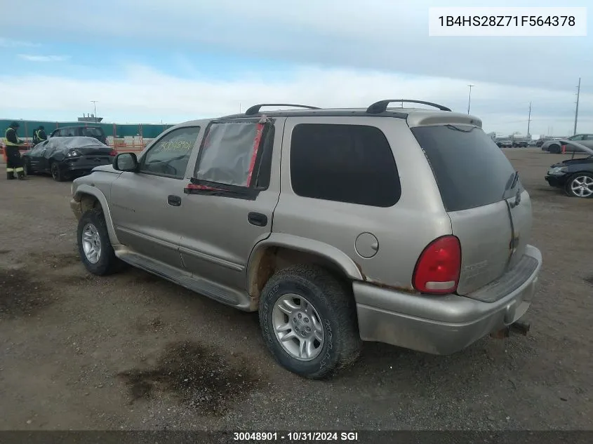 2001 Dodge Durango VIN: 1B4HS28Z71F564378 Lot: 30048901