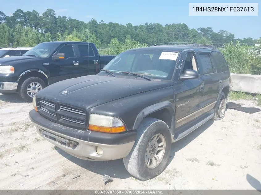 2001 Dodge Durango VIN: 1B4HS28NX1F637613 Lot: 39787350