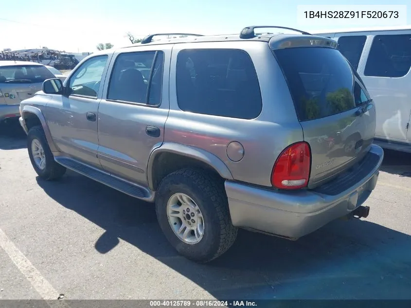 2001 Dodge Durango Slt VIN: 1B4HS28Z91F520673 Lot: 40125789