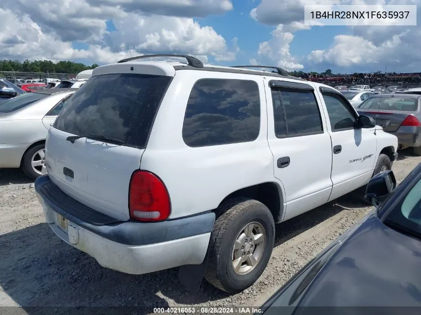 2001 Dodge Durango VIN: 1B4HR28NX1F635937 Lot: 40216053