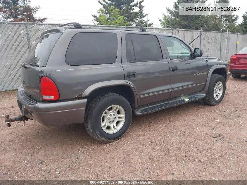 2001 Dodge Durango VIN: 1B4HS28N01F628287 Lot: 40217552