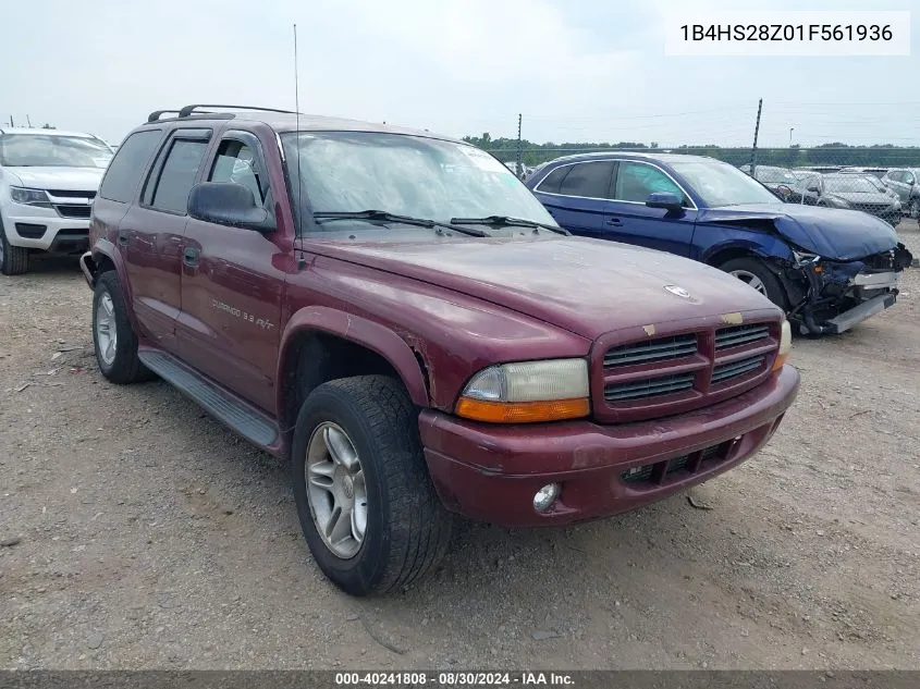 2001 Dodge Durango Slt VIN: 1B4HS28Z01F561936 Lot: 40241808