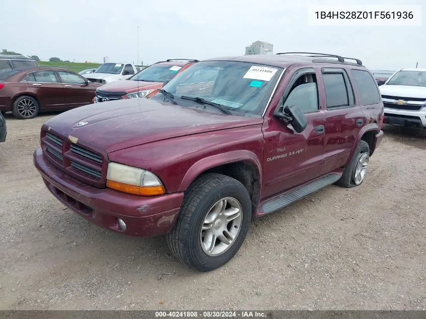 2001 Dodge Durango Slt VIN: 1B4HS28Z01F561936 Lot: 40241808