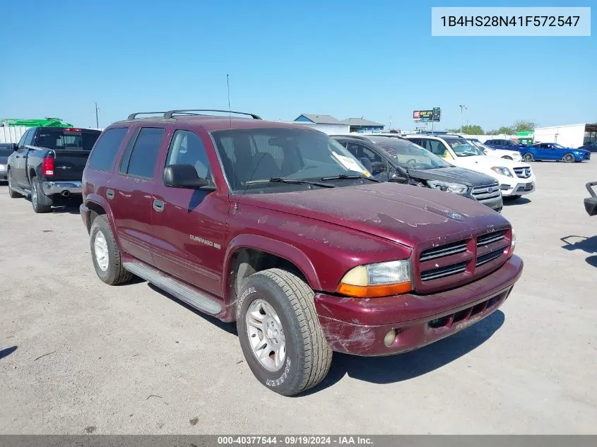 2001 Dodge Durango VIN: 1B4HS28N41F572547 Lot: 40377544