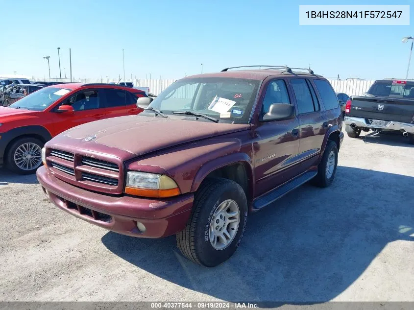 2001 Dodge Durango VIN: 1B4HS28N41F572547 Lot: 40377544