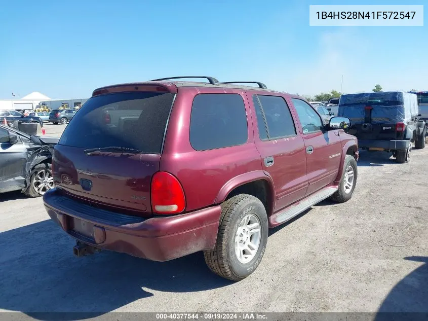 2001 Dodge Durango VIN: 1B4HS28N41F572547 Lot: 40377544