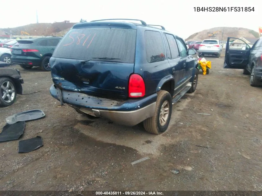 2001 Dodge Durango VIN: 1B4HS28N61F531854 Lot: 40435811