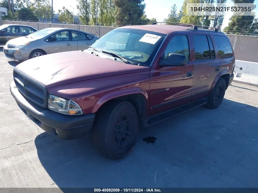 2001 Dodge Durango VIN: 1B4HR28N21F537355 Lot: 40592009