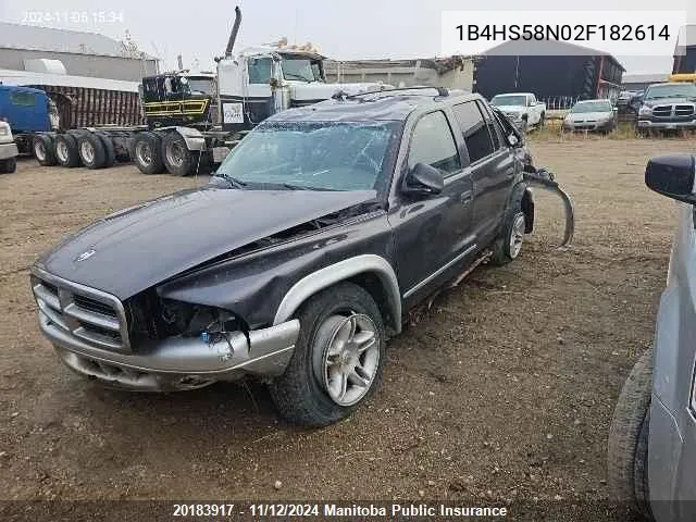 2002 Dodge Durango Slt Plus VIN: 1B4HS58N02F182614 Lot: 20183917