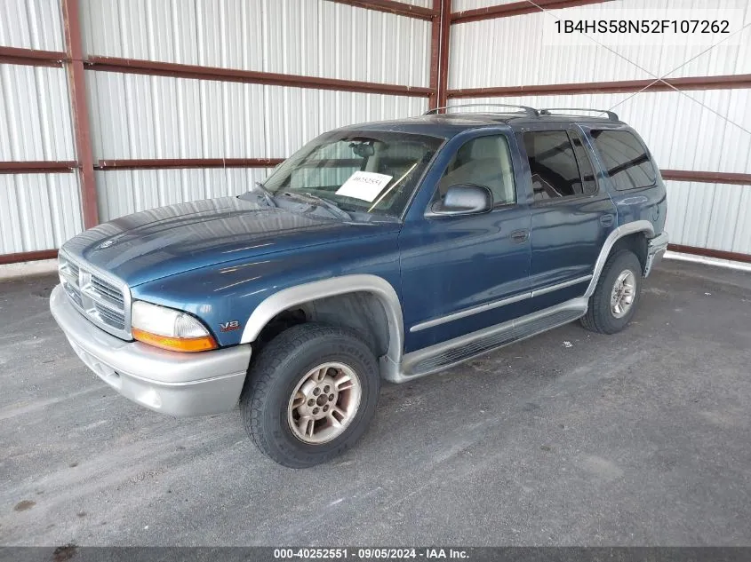 2002 Dodge Durango Slt Plus VIN: 1B4HS58N52F107262 Lot: 40252551