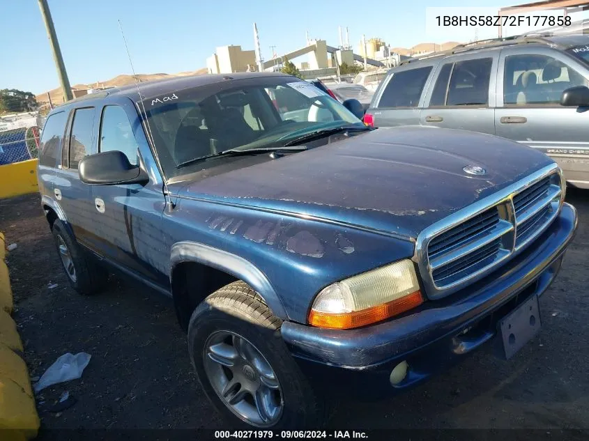 1B8HS58Z72F177858 2002 Dodge Durango Slt Plus