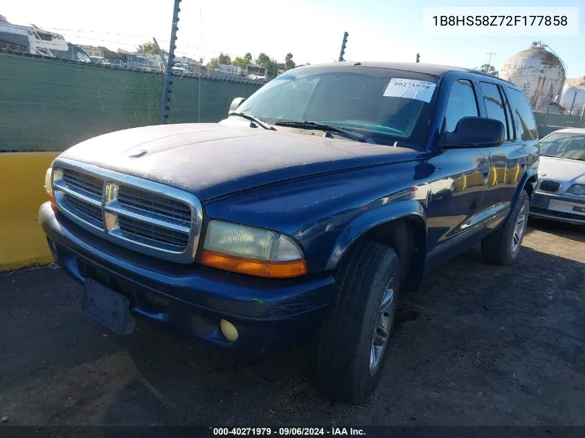 1B8HS58Z72F177858 2002 Dodge Durango Slt Plus