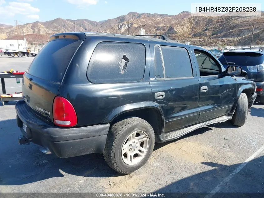 2002 Dodge Durango Slt VIN: 1B4HR48Z82F208238 Lot: 40480878