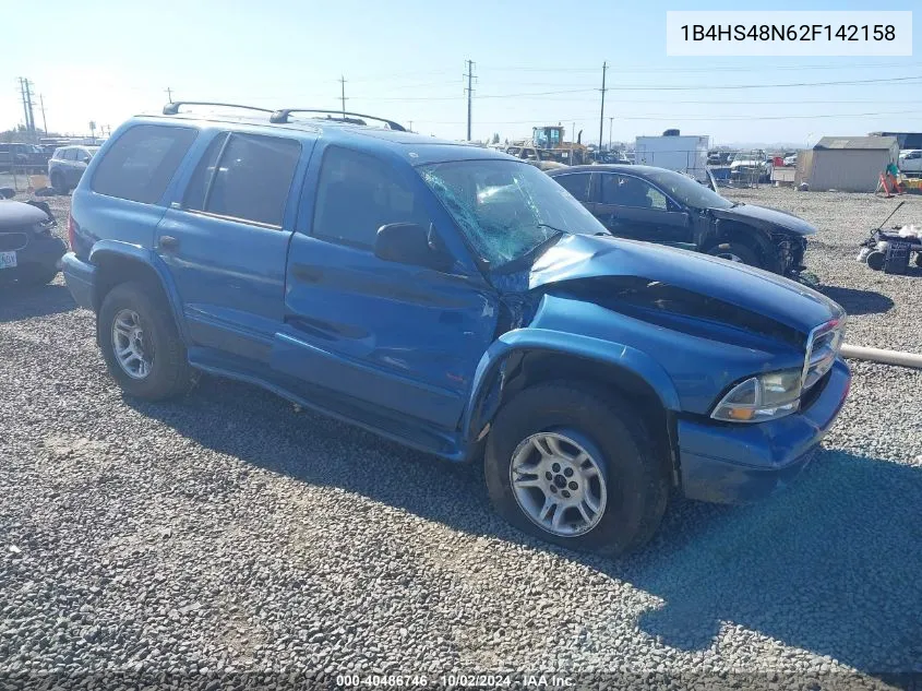 2002 Dodge Durango Slt VIN: 1B4HS48N62F142158 Lot: 40486746