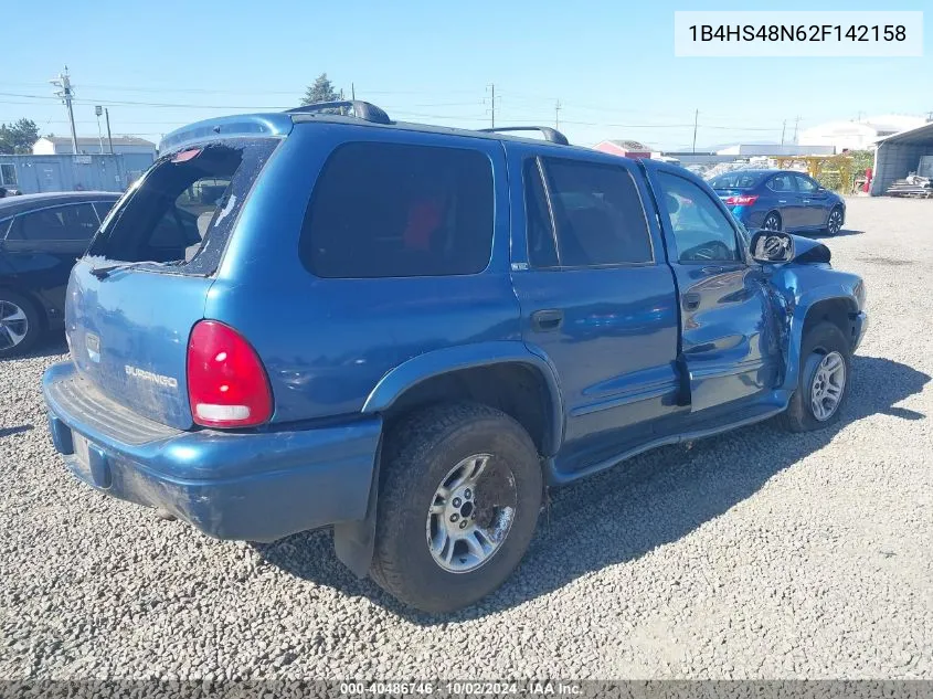 1B4HS48N62F142158 2002 Dodge Durango Slt