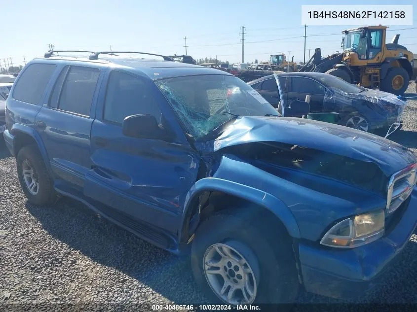 2002 Dodge Durango Slt VIN: 1B4HS48N62F142158 Lot: 40486746