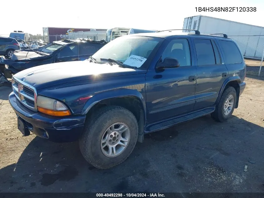 2002 Dodge Durango Slt VIN: 1B4HS48N82F120338 Lot: 40492298