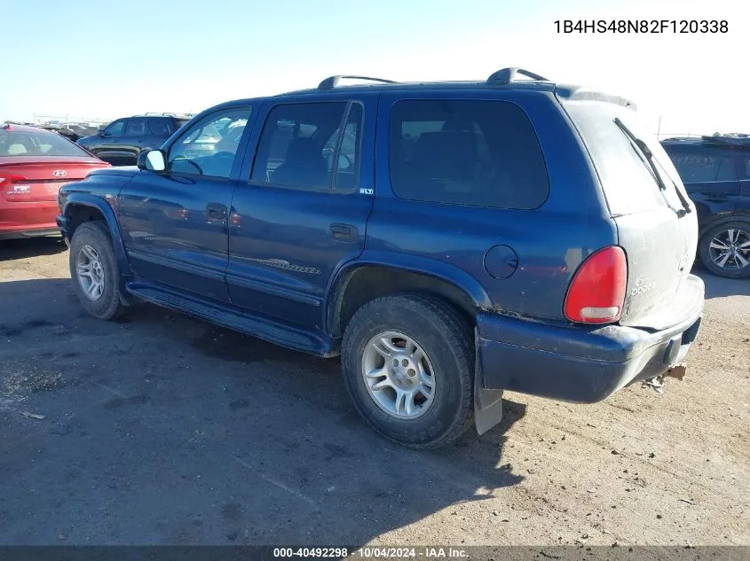 2002 Dodge Durango Slt VIN: 1B4HS48N82F120338 Lot: 40492298