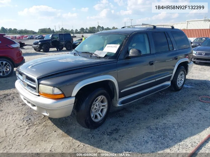 2002 Dodge Durango Slt Plus VIN: 1B4HR58N92F132399 Lot: 40556295