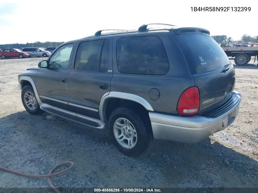 2002 Dodge Durango Slt Plus VIN: 1B4HR58N92F132399 Lot: 40556295