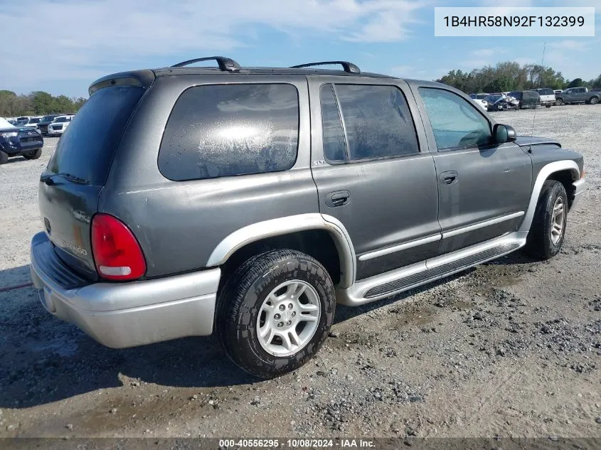 2002 Dodge Durango Slt Plus VIN: 1B4HR58N92F132399 Lot: 40556295