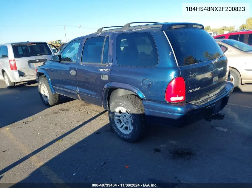 2002 Dodge Durango Slt VIN: 1B4HS48NX2F200823 Lot: 40799434