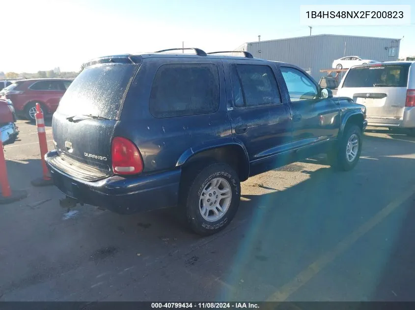 2002 Dodge Durango Slt VIN: 1B4HS48NX2F200823 Lot: 40799434