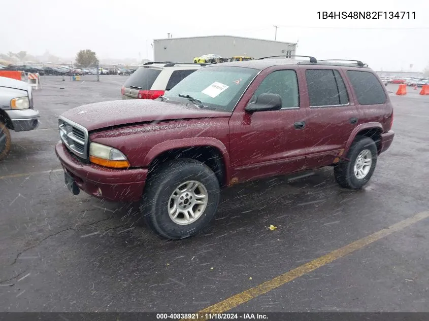 2002 Dodge Durango Slt VIN: 1B4HS48N82F134711 Lot: 40838921