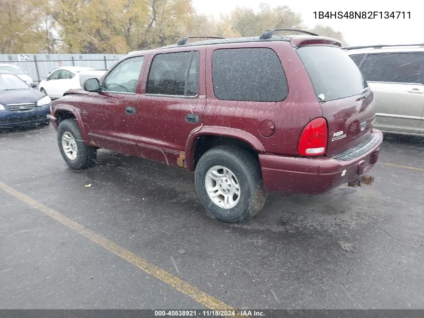 2002 Dodge Durango Slt VIN: 1B4HS48N82F134711 Lot: 40838921