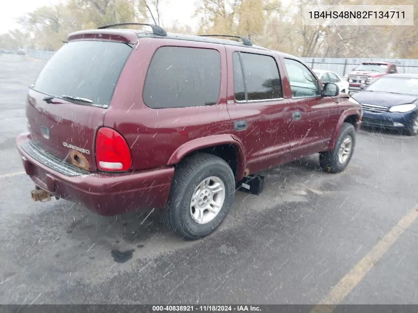 2002 Dodge Durango Slt VIN: 1B4HS48N82F134711 Lot: 40838921