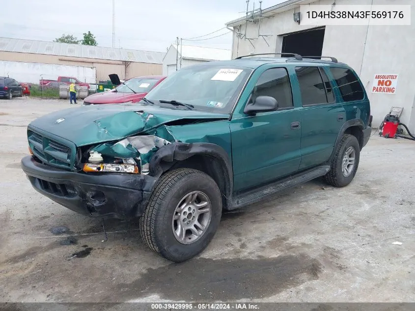 2003 Dodge Durango Sport/Sxt VIN: 1D4HS38N43F569176 Lot: 39429995