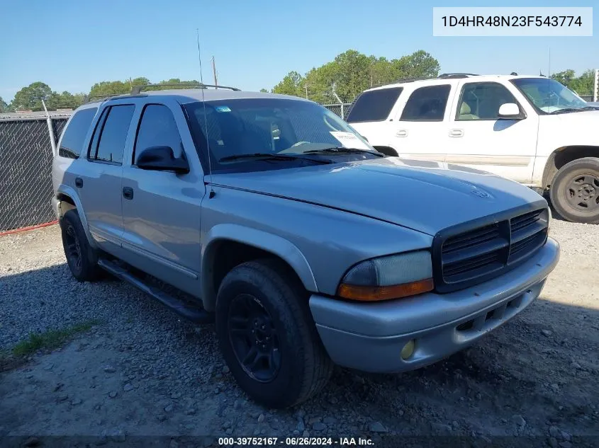 2003 Dodge Durango Slt VIN: 1D4HR48N23F543774 Lot: 39752167